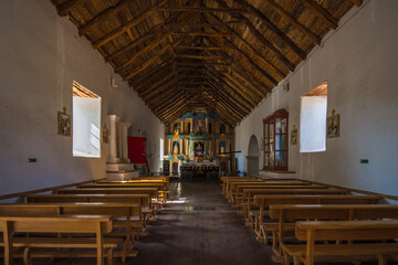 Inner view of Church of San Pedro de Atacama - Atacama, Chile