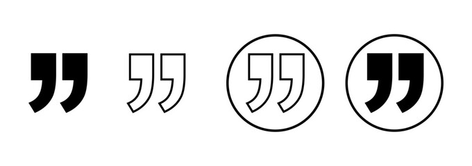 Quote icon vector isolated on white background. Quote sign icon. Quotation mark symbol.