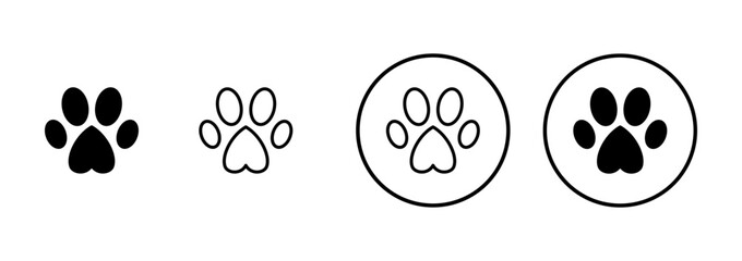 Paw icon vector isolated on white background. Paw Print icon