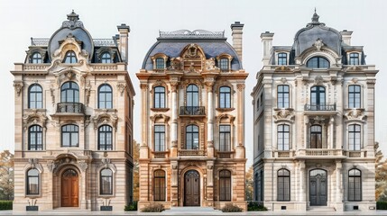 Naklejka premium Architectural Marvels: Depict architectural marvels with impressive buildings, detailed facades, and unique designs,