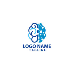 brain technology logo design vector