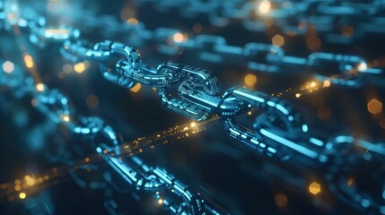 Naklejka premium A digital chain that represents the strength of technology
