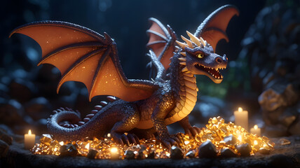 Fototapeta premium a dragon with a yellow eyes and a black background
