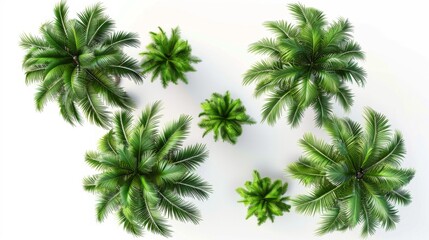 Top View of Lush Green Palm Trees, Generative AI