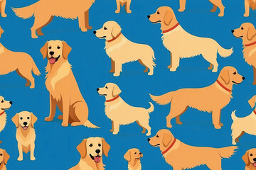Fototapeta premium Golden retriever dog, puppy: canine, pet, furry friend, bark, loyal companion, dog park, fetch, tail-wagging, man's best friend,