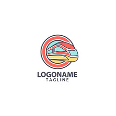 fast train logo design vector
