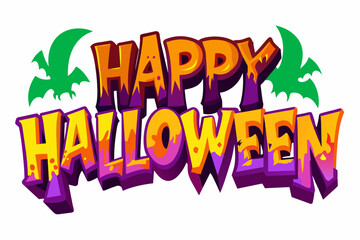  produce happy Halloween with a vampire text effect vector illustration 