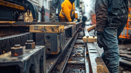 Unloading iron from truck bed at construction site