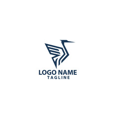 heron logo design vector