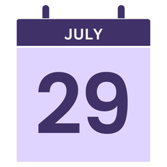 Date 29 JULY Calendar icon 