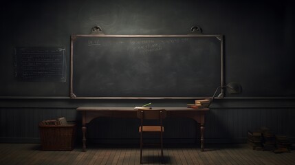 Blank black chalkboard. 