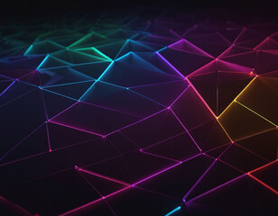 Fototapeta premium 3D Hologram Abstract Background Network Connection holographic wallpaper