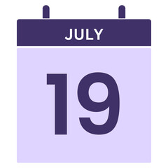 Date 19 JULY Calendar icon 