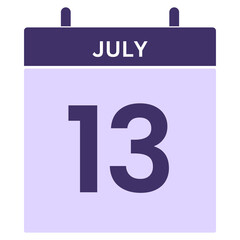 Date 13 JULY Calendar icon 
