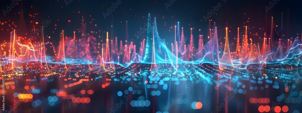 Poster vibrant spectrogram a captivating visualization of audio signals and frequency data