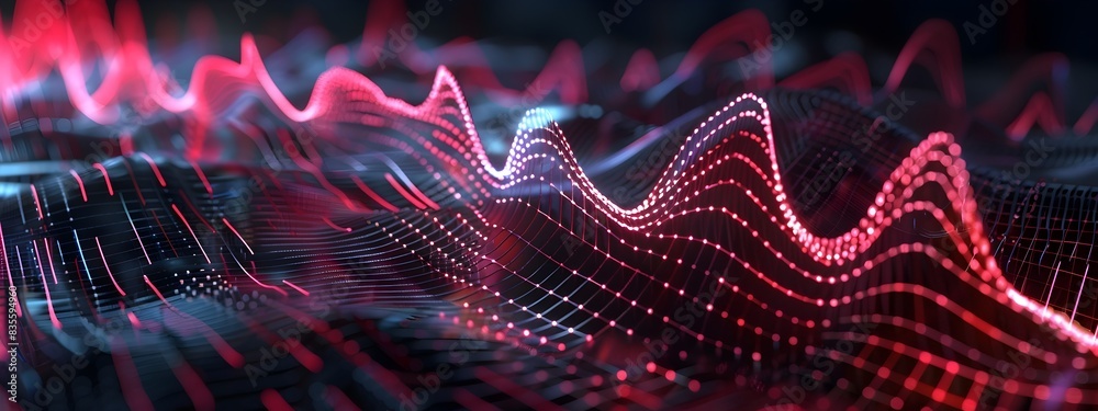 Poster dynamic heartbeat graph pulsing visualization of cardiac rhythms and frequencies