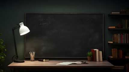 Blank black chalkboard. 