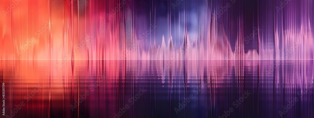 Poster mesmerizing visualization of dynamic sound waves in vibrant gradient hues