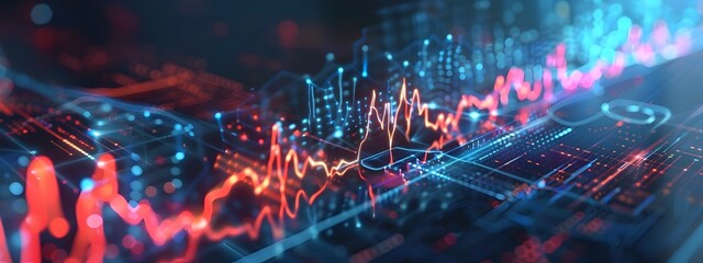 Dynamic Pulse Rate Monitor Visualizing Cardiac Rhythms and Financial Trends