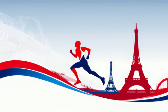 paris sport olympic 2024 ceremony, vector art commencement