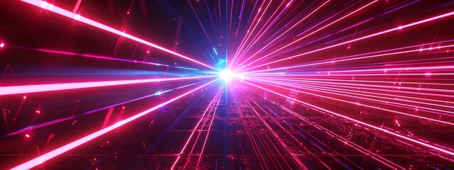Naklejka premium High Frequency Laser Light Waves Rendered in D