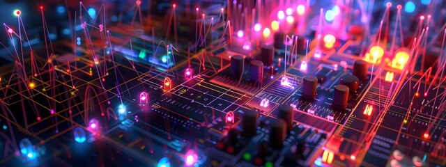Obraz premium D Rendered Diagram of a Frequency Synthesizer A Comprehensive View of Electronic Signal