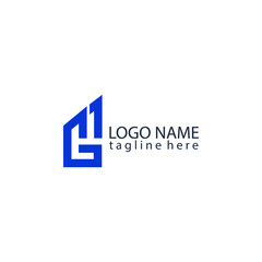 initial letter GH construction concept vector logo design