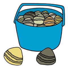 潮干狩り　イラスト