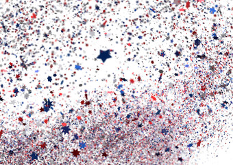  Red Blue White Stars Confetti Overlay