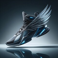 Futuristic Winged Dark Blue Sneaker