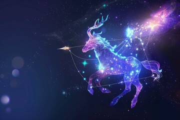Naklejka premium wallpaper of astrological spiritual zodiac sign capricorn