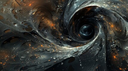 Explore the intersection of technology and art with a black abstract digital manipulation.