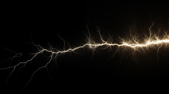 Lightning on black background