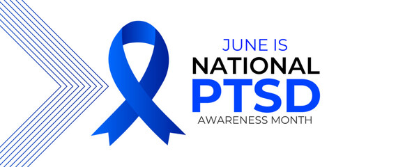PTSD awareness month is observed every year in june. june is national PTSD awareness month. suit for banner, cover, flyer, greeting card, poster with background. Vector illustration