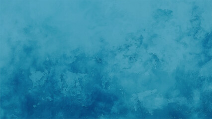 Abstract spray paint blue and white color on paper texture background. Blue background with faint texture and bright center and black vignette border, elegant luxury sapphire blue color in old vintage