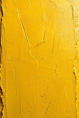 Naklejka premium Close-up of vibrant yellow textured abstract painting with bold brushstrokes. Ideal for modern art and background concepts.
