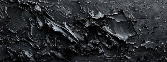 Obraz premium Marvel at the intricacy of textures in a black abstract experimental artwork.