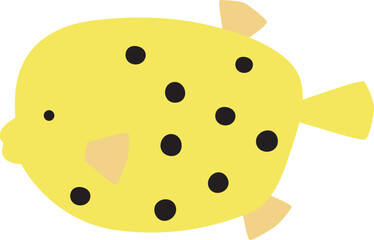 かわいいハコフグのイラスト