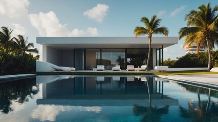 Fototapeta premium a view of a house in a beach