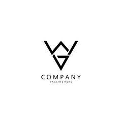 initial letter WG logo design vector