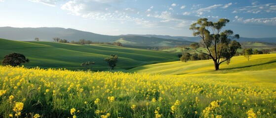 canola flower fields wallpaper with amazing colors and beautiful idyllic landscape 