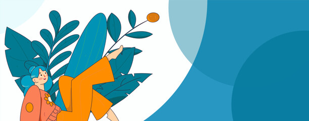 Practicing yoga, physical and mental health, flat vector character concept, operation hand drawn illustration
