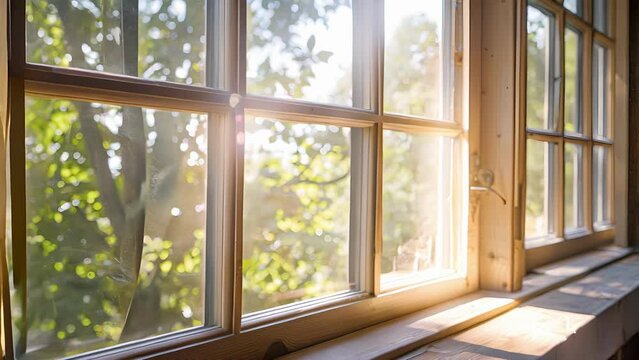 Energyefficient windows being installed featuring double or triple panes and low emissivity coatings for improved insulation.