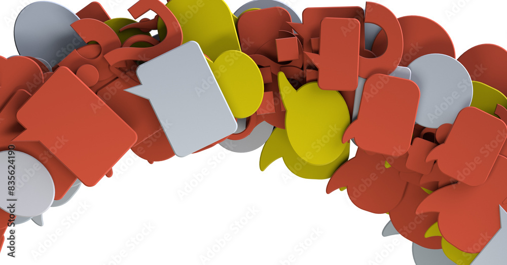 Poster touching 3d rendering flying email icon with his fin