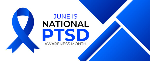 PTSD Awareness month. june is national PTSD awareness month. Post Traumatic Stress Disorder Awareness Month Concept. background, banner, card, poster, template. Vector illustration