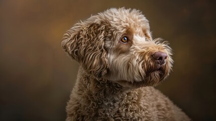 barbet dog portrait wallpaper with good expression and blurred neutral background