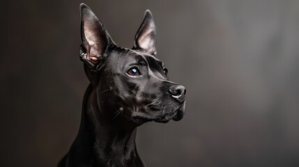 Obraz premium boxer dog portrait wallpaper with good expression and blurred neutral background