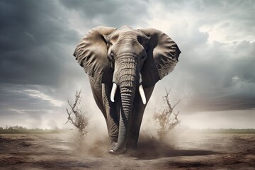 Obraz premium elephant in the sky, generative ai