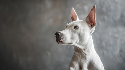 bull terriers dog portrait wallpaper with good expression and blurred neutral background

