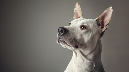 bull terriers dog portrait wallpaper with good expression and blurred neutral background
